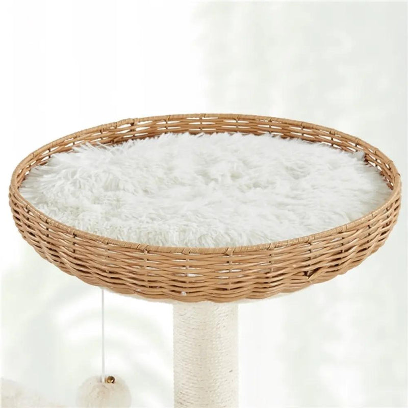 54″ Tall Rattan Cat Tree Cat Tower by Yaheetech