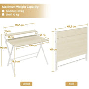 2-Tier Foldable Computer Desk w/ Monitor Shelf by Yaheetech