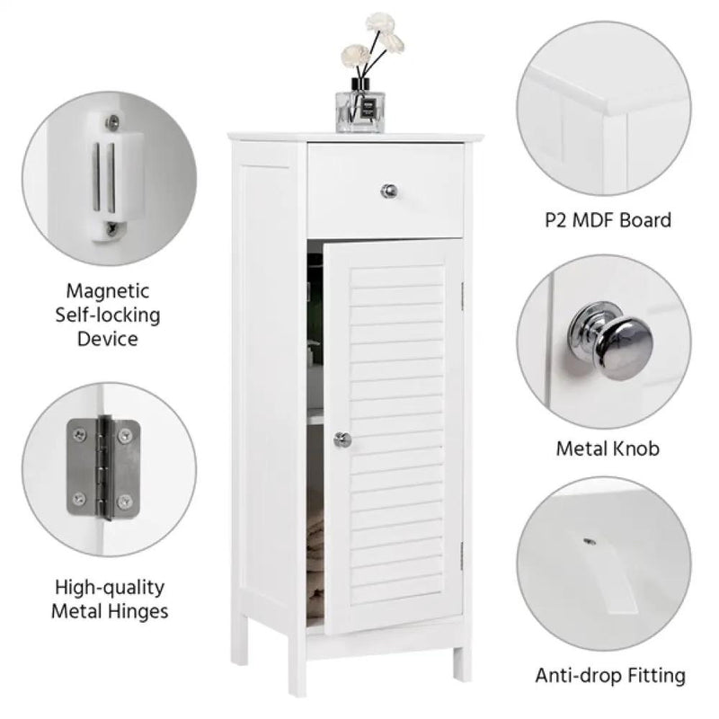 Bathroom Kitchen Floor Storage Cabinet by Yaheetech