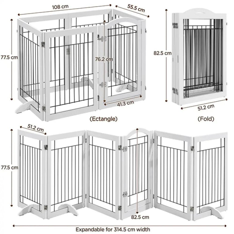 6-Panel Pet Puppy Safety Fence with 3 Support Feet by Yaheetech