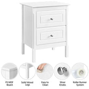 End Table Side Table Nightstand Bedside Table with 2 Drawers by Yaheetech