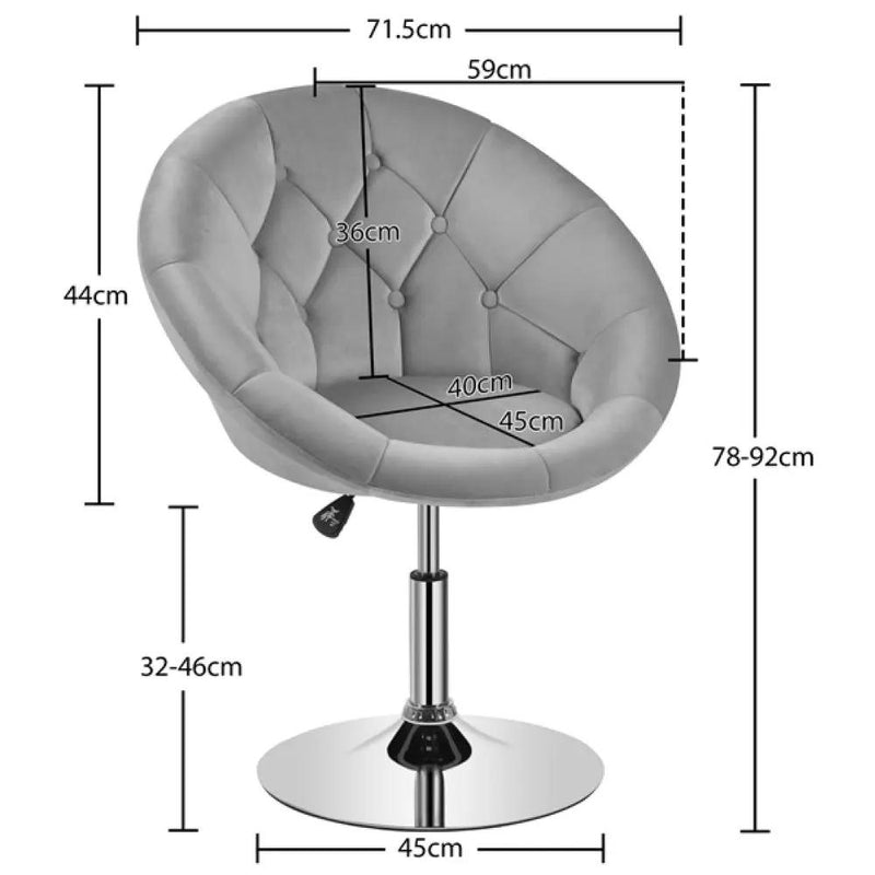 Makeup Vanity Chair Tufted Style Barrel Chair by Yaheetech
