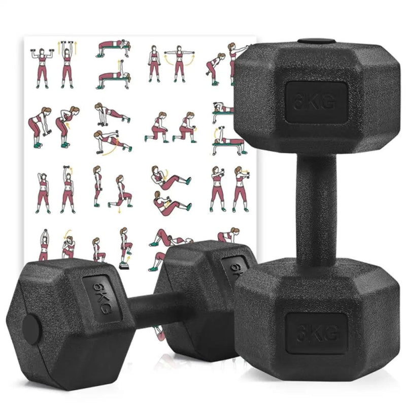 2x6kg Hexagon Dumbbells Set by Yaheetech