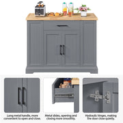 Wooden Kitchen Island Kitchen Cart Kitchen Trolley by Yaheetech