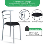 Modern Round Dining Table Set for 2 Dining Chairs by Yaheetech