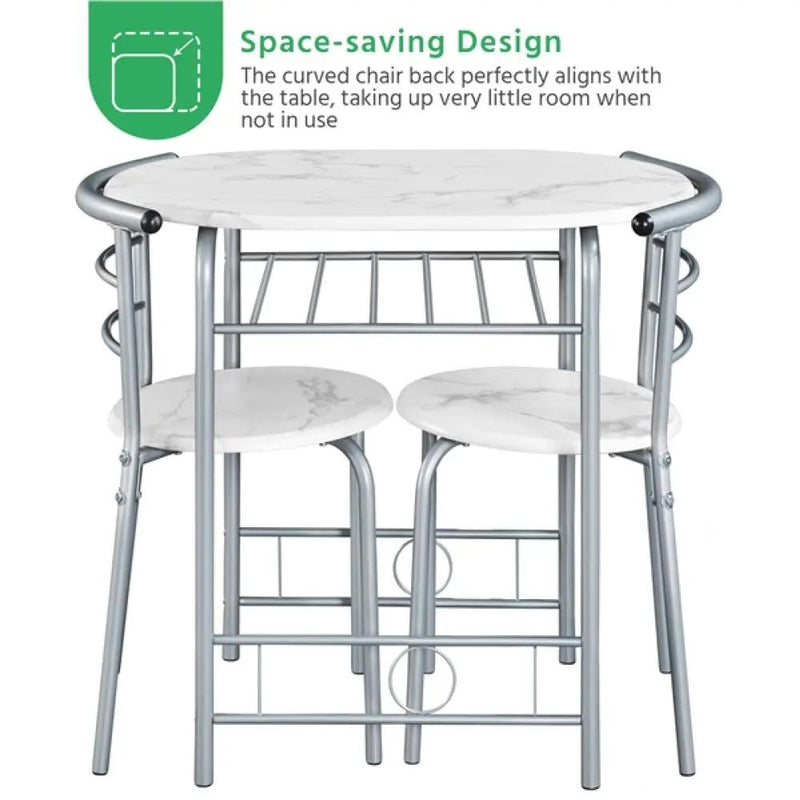 Space Saving Dining Table Set Modern Round Dining Table Set for 2 by Yaheetech