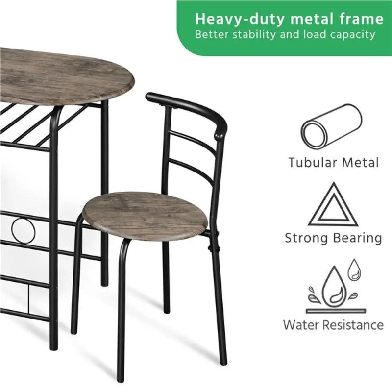 3 Piece Dining Set Dining Table Dining Chair Set by Yaheetech