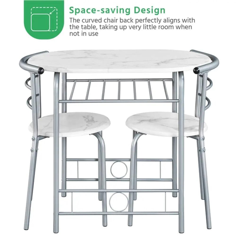 Modern Dining Set 1X Table + 2 Chairs by Yaheetech