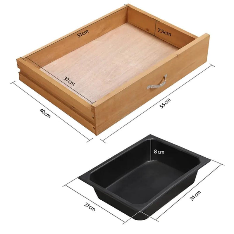 Potting Bench Table Removable Sink Firwood Drawer Open Multiple Shelves by Yaheetech