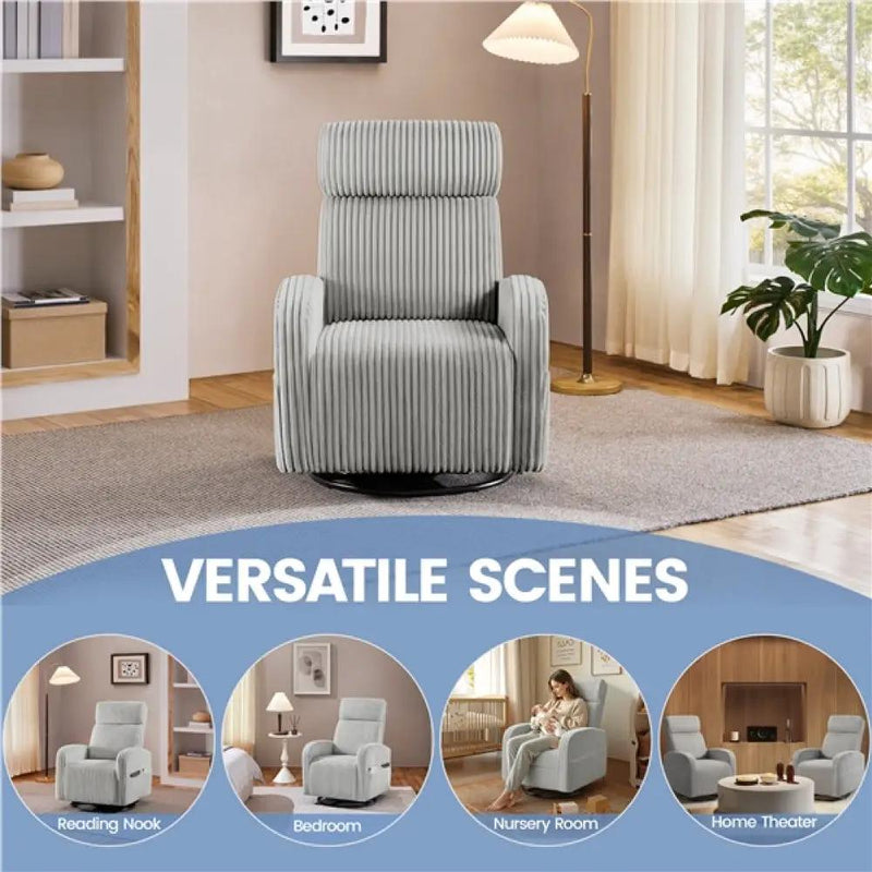 360-Degree Swiveling Nursing Glider Chair Rocking Chair by Yaheetech
