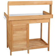 Outdoor Garden Potting Bench Table Work Bench Metal Tabletop by Yaheetech