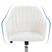 Modern Boucle Desk Chair Computer Chair Computer Chair Ivory by Yaheetech