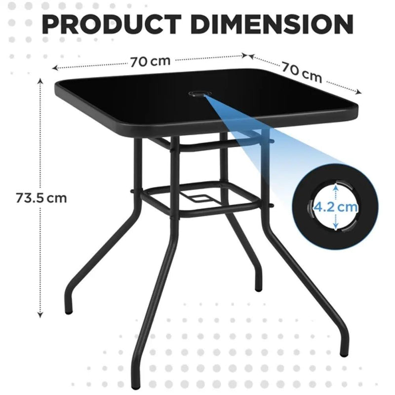 28″ Square Patio Bistro Table with Umbrella Hole by Yaheetech