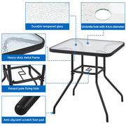 Outdoor Coffee Table Patio Square Bistro Table by Yaheetech
