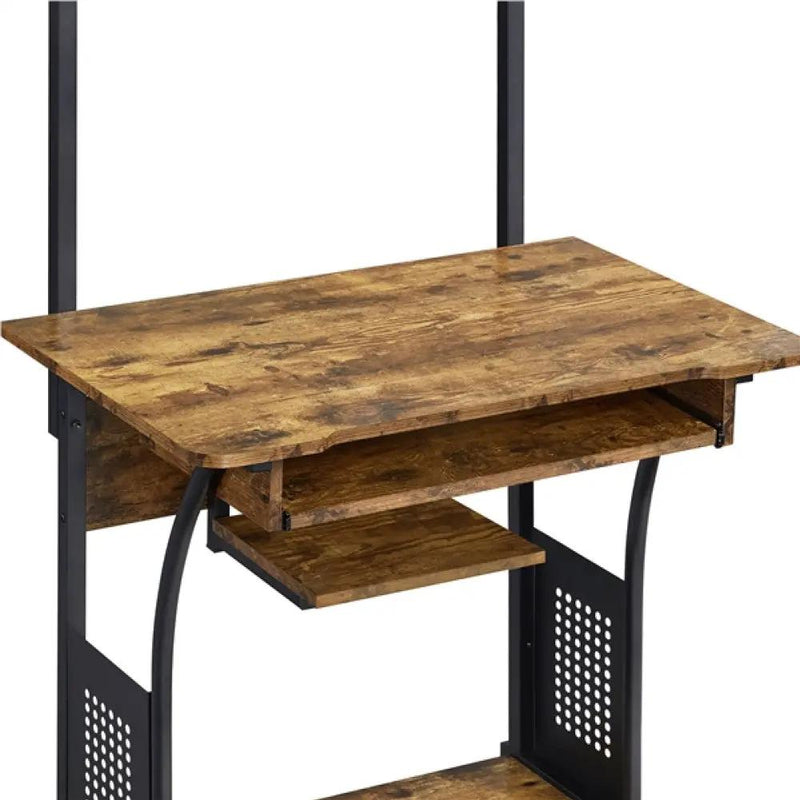 3-Tier Rolling Computer Desk Study Table with Printer Shelf by Yaheetech