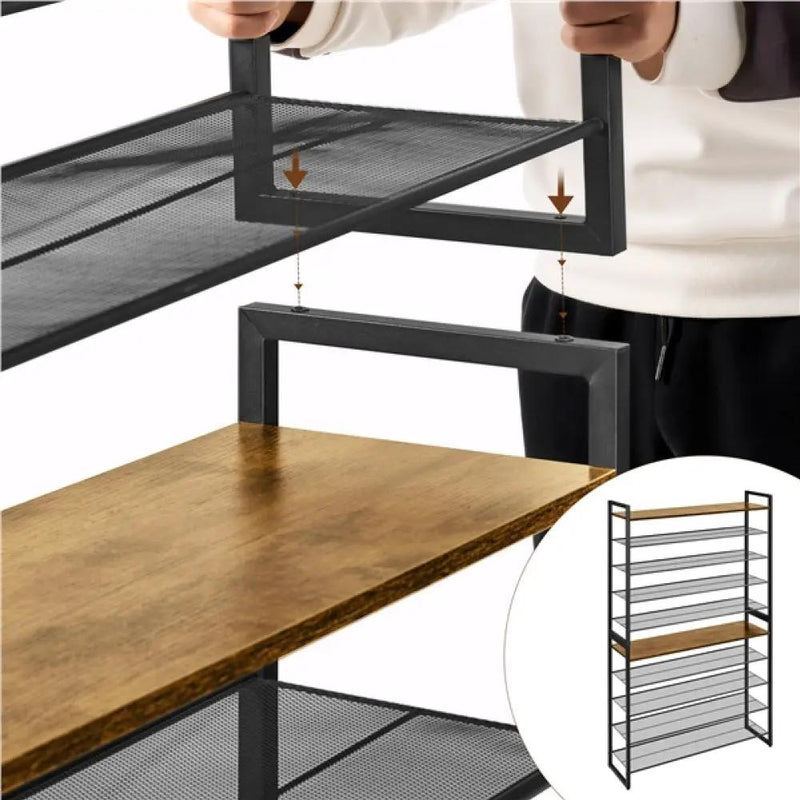10-Tier Iron Shoe Rack Organizer by Yaheetech