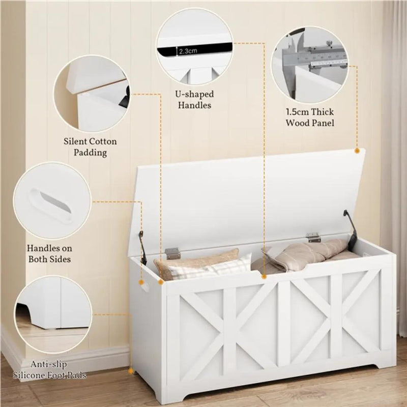 Wooden Storage Chest Storage Bench by Yaheetech
