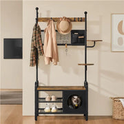 Hall Tree with Cat House Coat Rack Shoe Rack by Yaheetech
