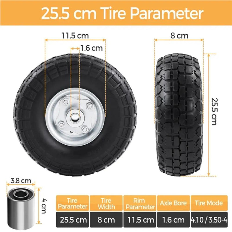 2PCS Garden Sack Truck Trolley Cart Wheel Tire Tyre by Yaheetech