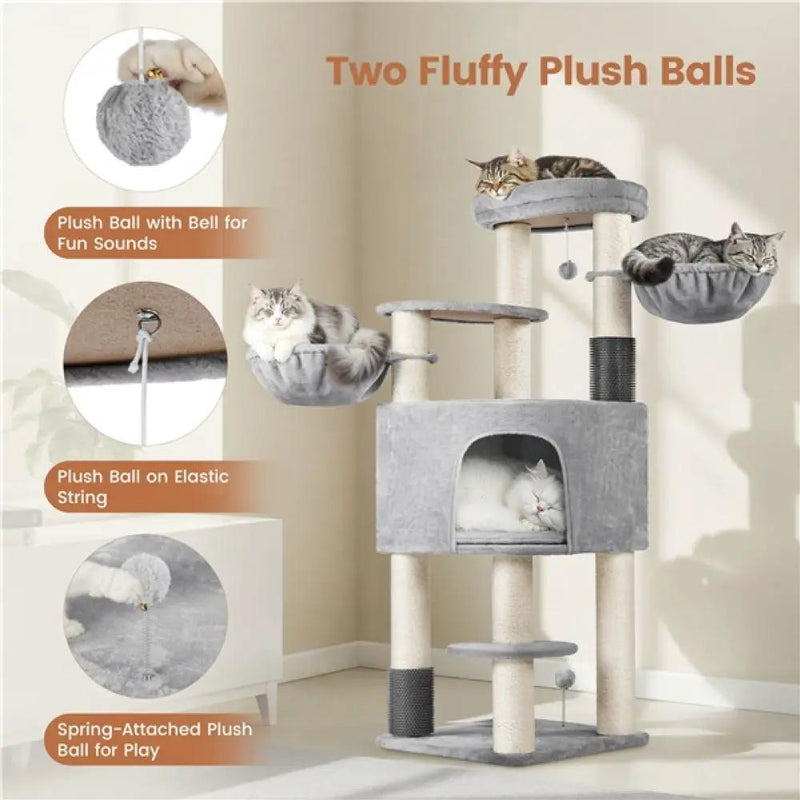 Multilevel Heavy-Duty Cat Tree with Thick Scratching Posts by Yaheetech