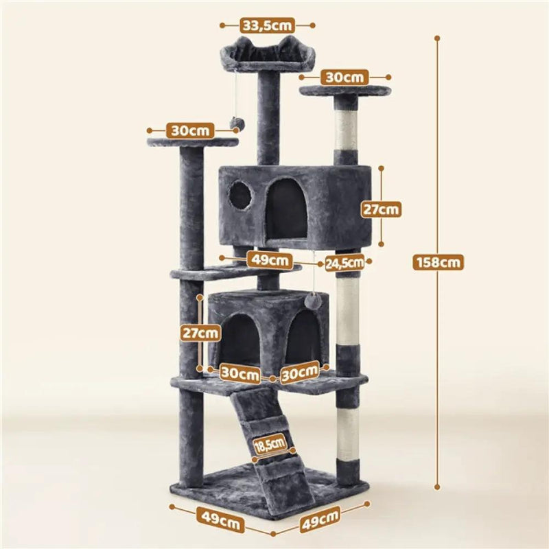 158cm 158cm Tall Cat Tree Condo Kitten Tree Tower by Yaheetech