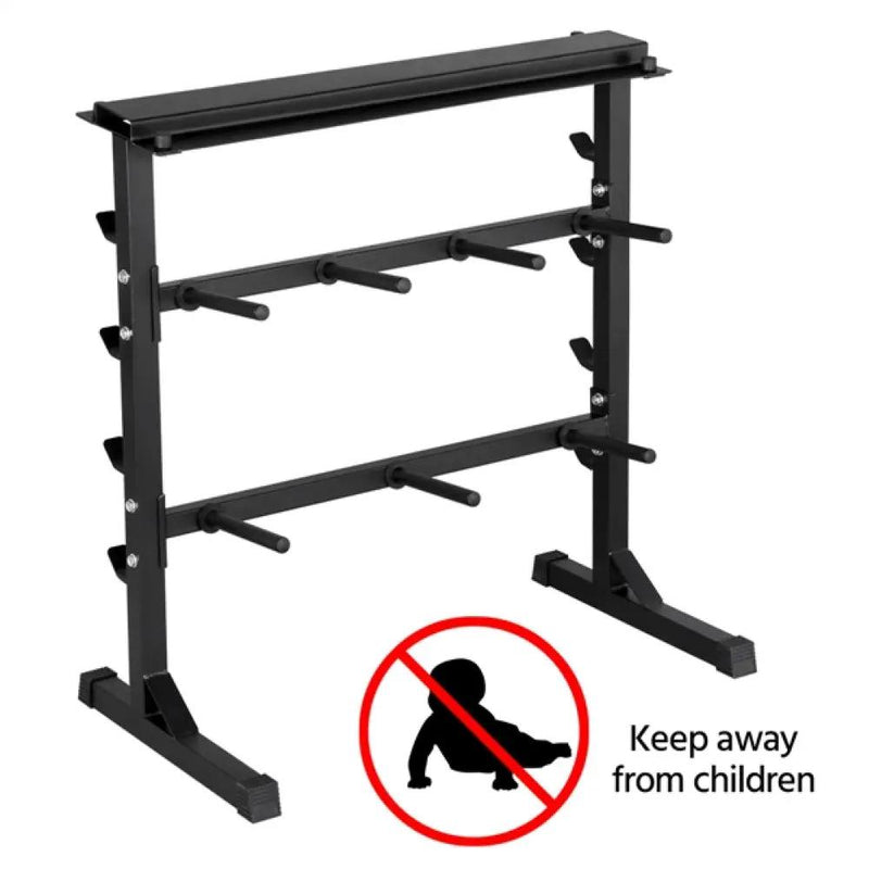 3 Tier Dumbbell Barbell Rack Weight Plate/Bar Storage Holder by Yaheetech