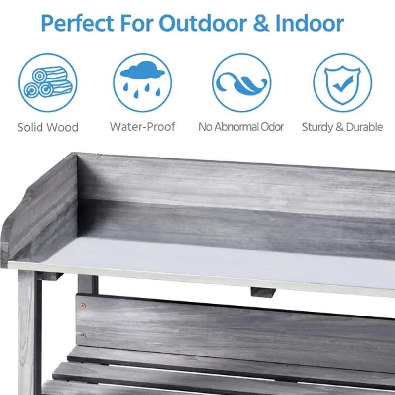 3-layer Outdoor Potting Bench Gardening Table by Yaheetech