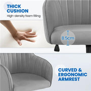 Modern Velvet Desk Chair Soft Height-Adjustable 360°Swivel Computer Chair by Yaheetech