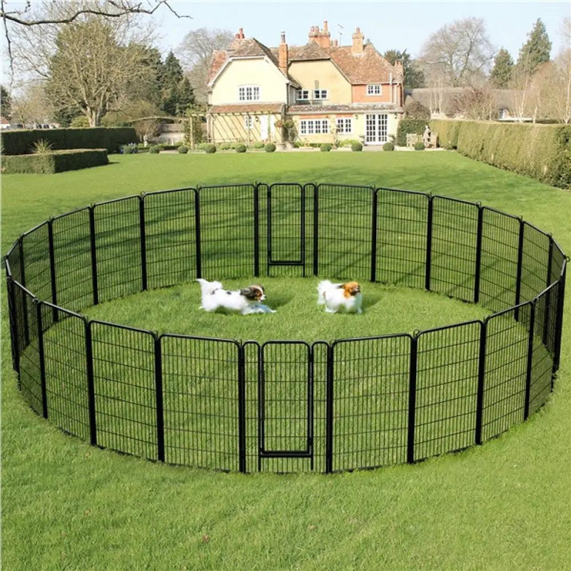 Set of 4 - 47.5″ Tall Dog Playpen Panels Metal Pet Fence Exercise Barrier by Yaheetech