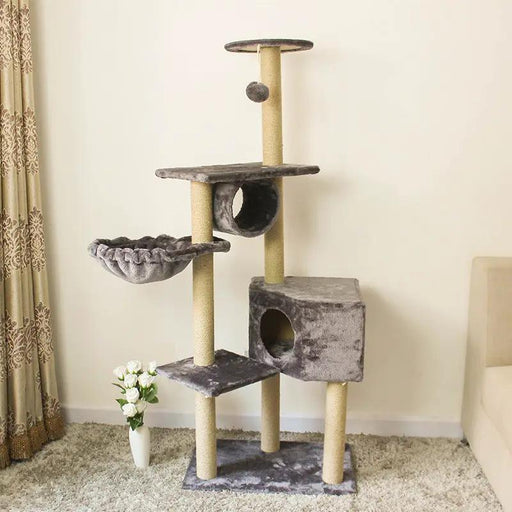 152CM Cat Tree House Scratching Post Condo - GREY by dealonline.co.nz