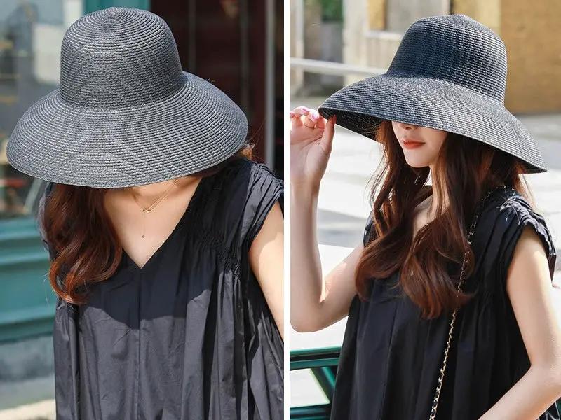 Sun Straw Hat Wide Brim Floppy Derby Summer Beach Cap WHITE by dealonline.co.nz