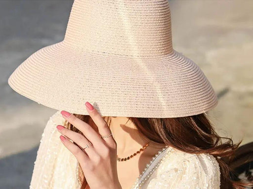 Sun Straw Hat Wide Brim Floppy Derby Summer Beach Cap - PINK by dealonline.co.nz
