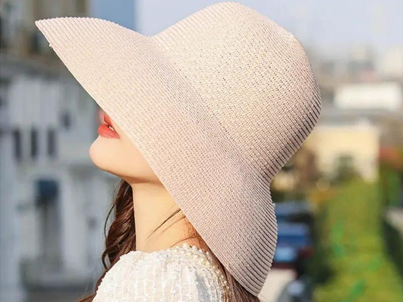 Sun Straw Hat Wide Brim Floppy Derby Summer Beach Cap - PINK by dealonline.co.nz