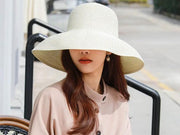 Sun Straw Hat Wide Brim Floppy Derby Summer Beach Cap WHITE by dealonline.co.nz