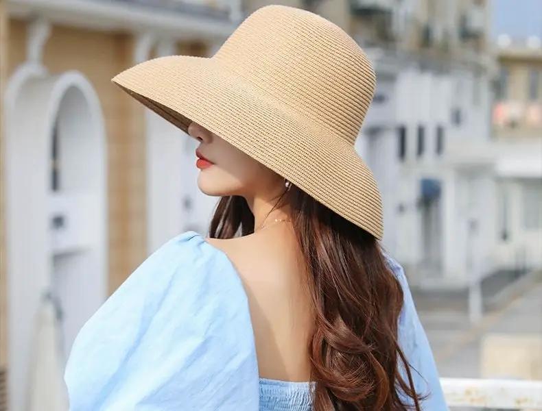 Sun Straw Hat Wide Brim Floppy Derby Summer Beach Cap - BROWN by dealonline.co.nz