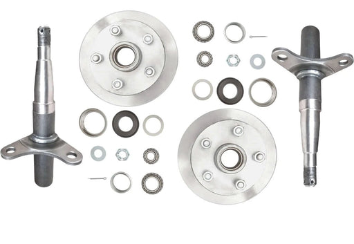 Hub and Stub Kits 225 SS Disc 5x120x7/16 components including hubs, axles, and bearings.
