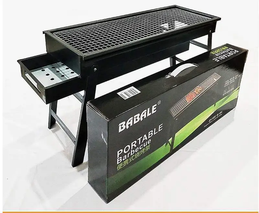 Folding Barbecue BBQ Charcoal Grill Black For Camping, Picnic, Outdoor, Travel by dealonline.co.nz