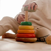 Wooden Bouncing Stacking Rings - QToys | Wooden Toy NZ by Curious Moonbeam