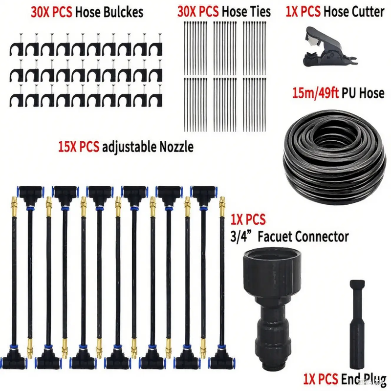 15M Adjustable Watering Irrigation Misting System Kit by salelink.co.nz