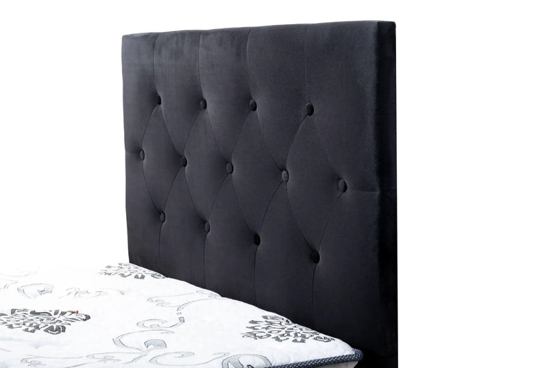 Fenland Headboard Black Velvet Single Size by sue-e furniture