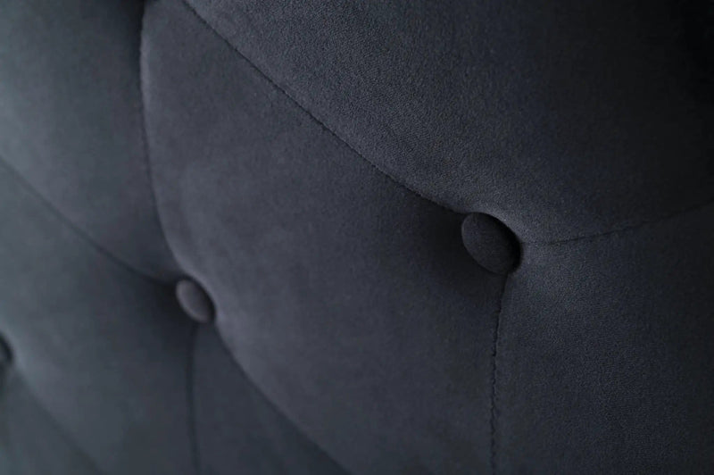Fenland Headboard Black Velvet King Single Size by sue-e furniture