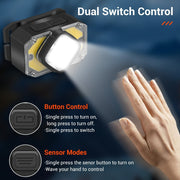BORUIT BR05 Motion Sensor LED Headlamp Rechargeable Head Torch Lamp Waterproof by China Dropship