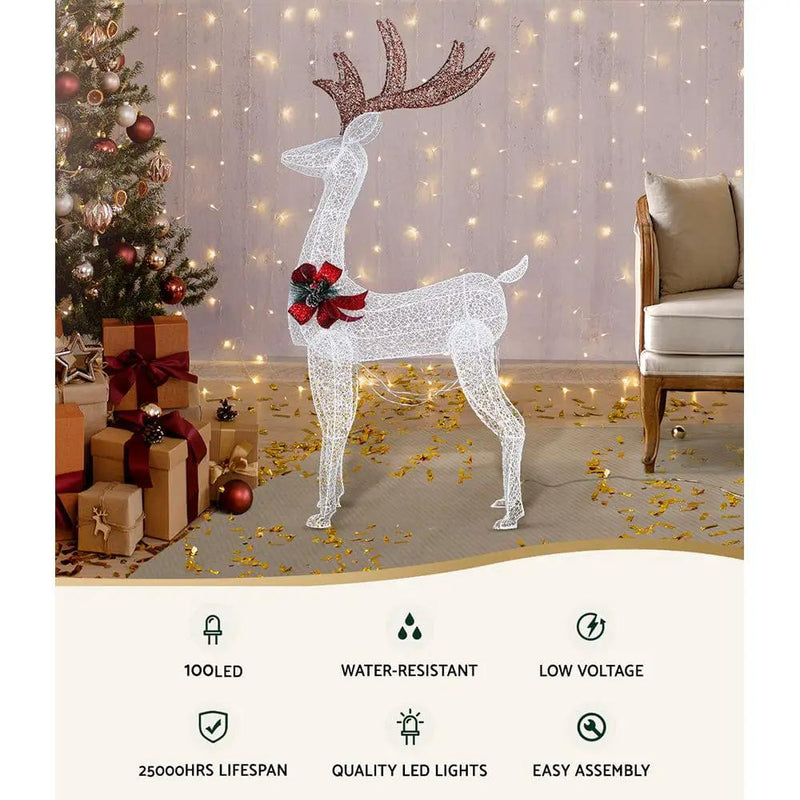 SportZone.co.nz Occasions > Christmas > Outdoor Decorations & Lights Jingle Jollys Christmas Lights 150cm Reindeer 100 LED Decorations Jingle Jollys Christmas Lights 150cm Reindeer 100 LED Decorations