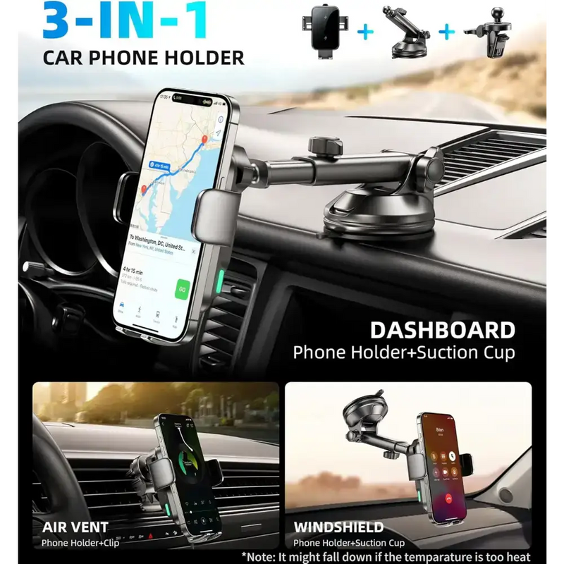 15W Wireless Car Charger Phone Holder by Habicare