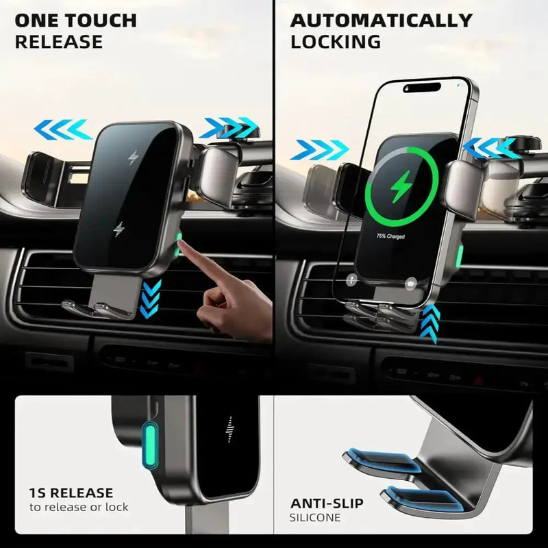 15W Wireless Car Charger Phone Holder by Habicare