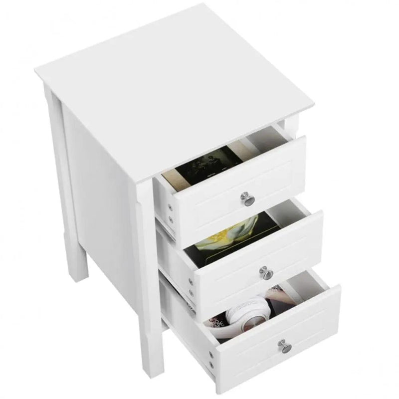 End Table Side Table Nightstand with 3 drawers by Yaheetech