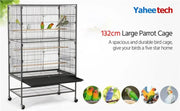 52″ H Large Parrot Cage Rolling Metal Bird Cage by Yaheetech