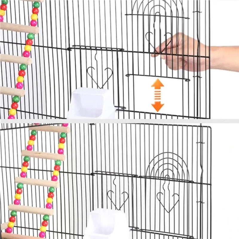 Metal Parrot Cage Bird cage w/Swing & Ladder by Yaheetech