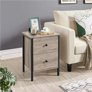 Metal-Framed Side Table with 2 Drawers by Yaheetech
