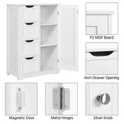 Large Wooden Bathroom Storage Cabinet Freestanding Floor Cabinet by Yaheetech